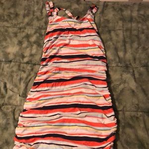 The size is a small and it is multi colored.